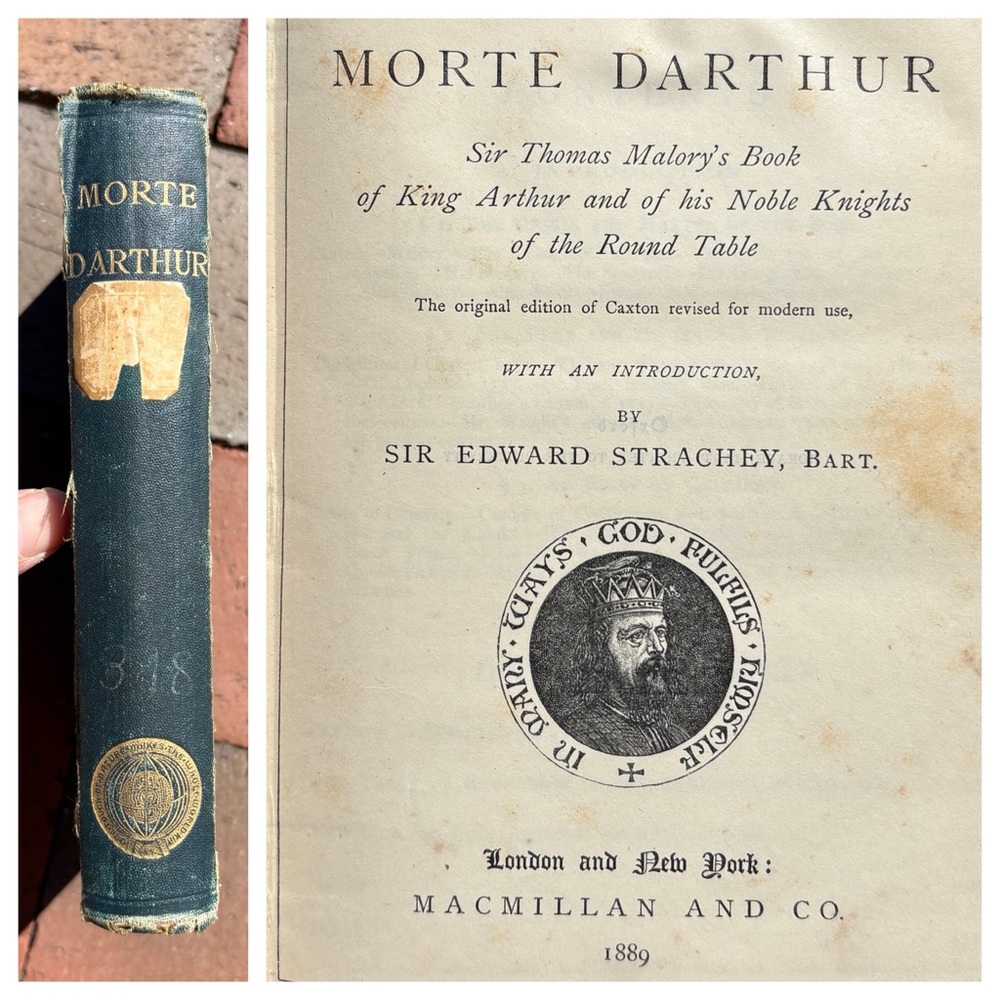 1889 Morte d'Arthur The Globe Edition Macmillan King Arthur Sanborn Seminary NH